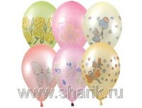 1103-0011 Шар 12" неон с рисунком ассорти	