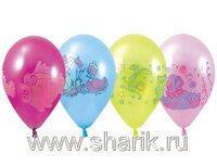 1103-0013 Шар 14" металлик с рисунком ассорти	