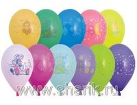1103-0015 Шар 14" с рисунком ассорти	
