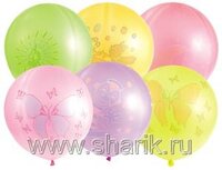 1103-0016 Шар 18" неон с рисунком ассорти	