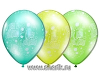 1103-0230 Шелкография металлик 14" С ДР Шары	