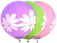 1103-0466 Шар с рисунком 18" Ромашки 4-х сторон/Ит	