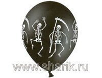 1103-0770 Шелкография пастель 14" Скелет черн	