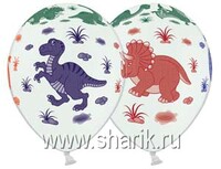 1103-1054 Шелкография пастель 14" Динозаврики 5цв	