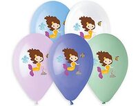1103-1806 Шар 14" с рисунком Русалочка детск 5цв/И	