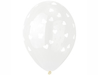 1103-2298 Шелкография кристалл 14" Сердца белые	