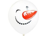 1103-2363 Шар с рисунком 24" Снеговик белый 2цв	