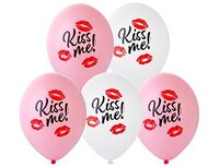 1103-2566 Шар с рисунком 14" Kiss Me 2цв