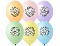 1103-3057 Шар с рисунком 14" С ДР Ромашка 2цв 2ст