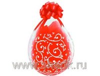1108-0211 18" Шар для упак с рис "Серд с завит",QL