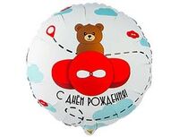 1202-4037 К 18" РУС ДР Мишка в самолете красном