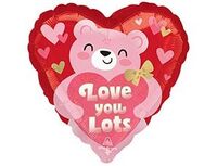 1202-4384 А 18" LOVE YOU Мишка с сердцем розов S40