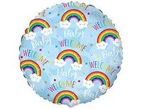  1202-3855 Ф 18" WELCOME BABY Радуги на голубом 