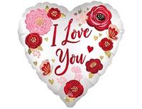  1202-3685 А 18" ILY Цветы красные сатин White S40 