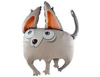 1207-6238 К ФИГУРА Собака ушастая серая	