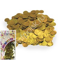 AC Конфетти 300гр 2см фольгированное Круги золото