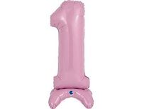 1207-4276 Г ЦИФРА 1 25" Pastel Pink на подставке	