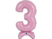 1207-4278 Г ЦИФРА 3 25" Pastel Pink на подставке	