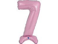 1207-4282 Г ЦИФРА 7 25" Pastel Pink на подставке	