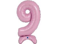 1207-4284 Г ЦИФРА 9 25" Pastel Pink на подставке	