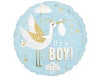 1202-4047 А 18" BOY Аист на голубом сатин S40