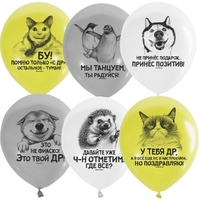 Воздушные шары ассорти рис. СДР Мемы 15шт 12"/30см