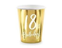 1502-5569 Стакан 18th Birthday золото 220мл 6шт/PD	