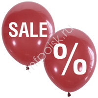 M 12"/30см Пастель (шелк) RED 2 ст. 1 цв. рис. Sale % 25шт