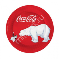 Тарелки бумажные Coca-Cola 23см 6шт