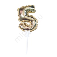 Y Шар самодув Цифра 5 Gold 18см