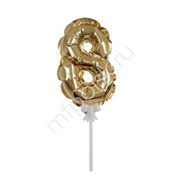 Y Шар самодув Цифра 8 Gold 18см