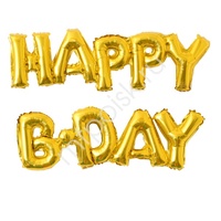 Y Фигура 88 буквы HAPPY B-DAY GOLD 59см Х 90см