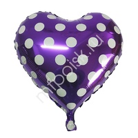 Y Сердце 45 VIOLET Горошек белый 18"/45см