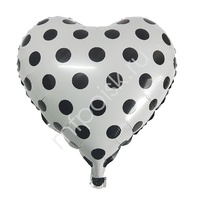 Y Сердце 49 White Горошек черный 18"/45см