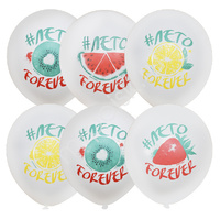 M 12"/30см Пастель (растр) WHITE 1 ст.2 цв. рис Лето Forever 25шт