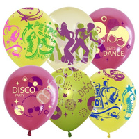 Набор шаров ассорти рис. Disco Party 25шт 12"/30см