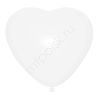 M 15"/38см Сердце Пастель WHITE 25шт