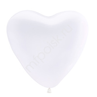 10"/25 см Сердце Пастель WHITE 50шт