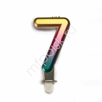 Свеча 7см Цифра Радужная 7