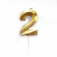 Свеча 5см Цифра Gold 2