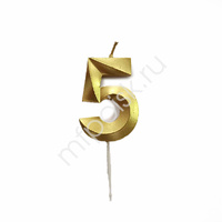 Свеча 5см Цифра Gold 5