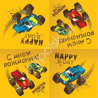 Салфетки Тачки Монстры Трек 33см X 33см 12шт