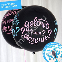 Шар Угадай кто? в наборе с голубым конфетти