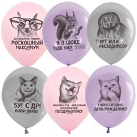 Воздушные шары ассорти рис. Мемы СДР для девчонок 15шт 12"/30см