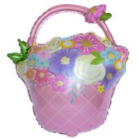 Фигура Цветочная корзина розовая 26"/67см